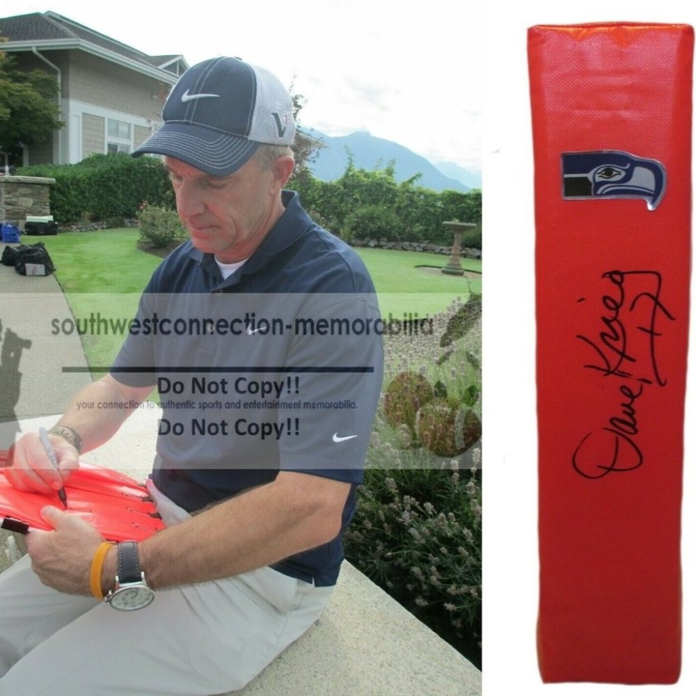 Dave Krieg Seattle Seahawks Signed Football Pylon